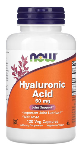 Ácido Hialurônico 50mg Msm Now Foods 120caps Importado