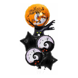 Set De 5 Globos Arbol B/w Halloween Dia De Muertos