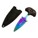 Mini Daga Cuchillo Con Cadena Táctico Militar De Puño 9 Cm