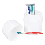 Porta Cepillo Dental Con Tapa Full Brinox - Coza 10442 Color Blanco