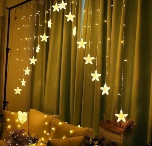 Luces Navidad Tipo Cascada Con Estrellas Decoracion Navideña