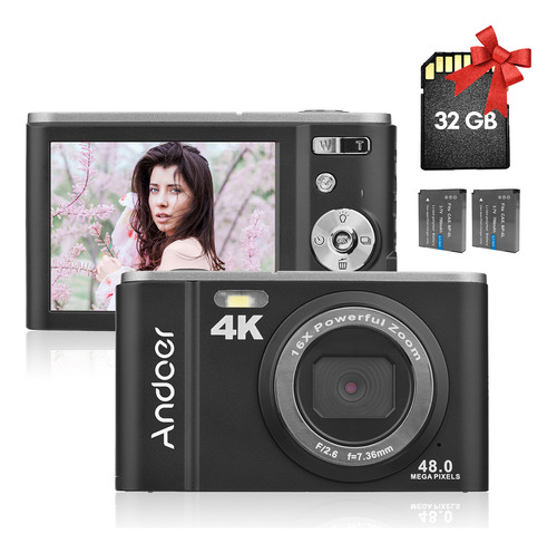 Cámara Digital 4k Cámara Digital Andoer Portable 48mp 16x