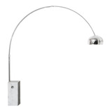 Lampara De Pie Arco Cromo Moderna Bocha 32cm Base Marmol Cuo