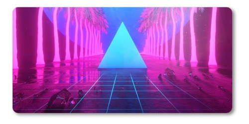 Mousepad Xl 58x30cm Cod.252 Vapor Wave Rosa Triangulo