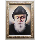 San Charbel En Marco Plateado 47 X 35 Cms