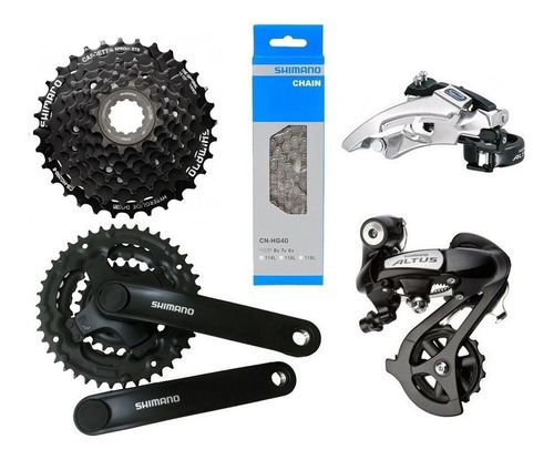 Kit Relação Shimano 24v Altus Index K7 Original Com Pedivela