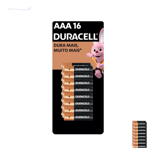 Pilha Aaa Duracell Alcalina Pack Cartela 16 Unidades Pequena