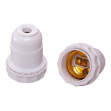 Kit 03 Soquete Bocal Abajur Lustre Coluna Cupula E-27 Branco