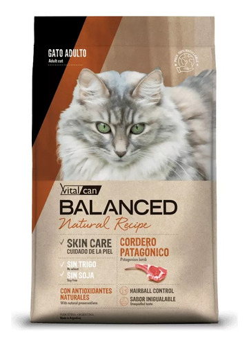 Vitalcan Balanced Natural Recipe Gato Adulto Cordero 3 Kg