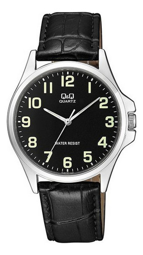 Reloj Q&q Qyq Qa06j305y Casual Cuero Hombre + Estuche 