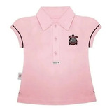 Camisa Polo Rosa Do Corinthians Infantil  Oficial 