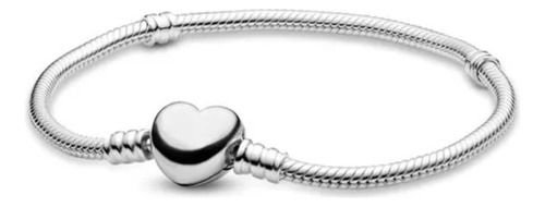  2pcs Pulsera Plata Para Charms Cadena Serpiente Corazón