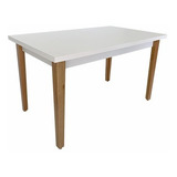 Mesa D Jantar Luiza 135x80 Cm 6 Lugares Branca Linda Moderna