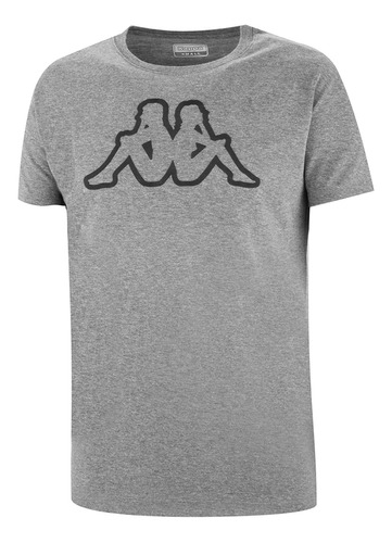 Remera Kappa Logo Syaro Gris Negro