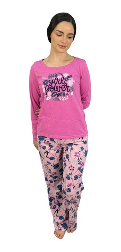 Pijama Dama Algodón Pantalón Manga Larga Dulcezz Girl Power