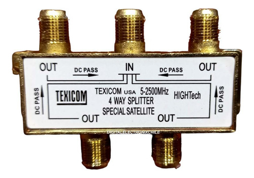 Splitter Satelital Texicom 4x1 2500 Mhz Power Pass High Tech