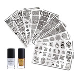 Set Born Pretty: 10 Placas Stamping + 2 Esmaltes + Envío