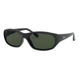 Anteojos De Sol Ray-ban Daddy-o Ii Standard Con Marco De Nailon Color Gloss Black, Lente Green De Cristal Clásica, Varilla Gloss Black De Nailon - Rb2016