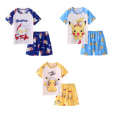 Pijamas De Anime Cortos De Verano Para Niños 3 Conjuntos