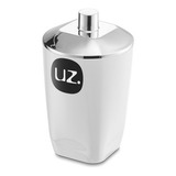 Porta Algodão Premium Acrílico Branco Metalizado Luxo - Uz