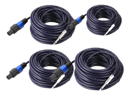 Pack 4 Cables Bafle Speakon Plug 10 Mts. Envio Gratis