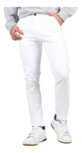 Pantalon De Gabardina Casual Strech Hombre Skinny 