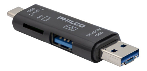 Lector Philco Micro Sd Usb 3 En 1 Otg Micro Usb/usb-c 79144