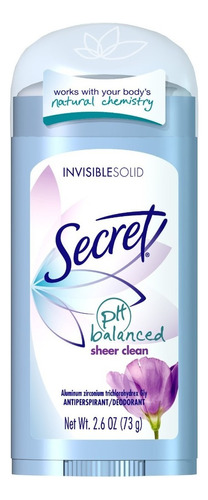 Desodorante Secret Ph Balanced Sheer Clean 73g Eua