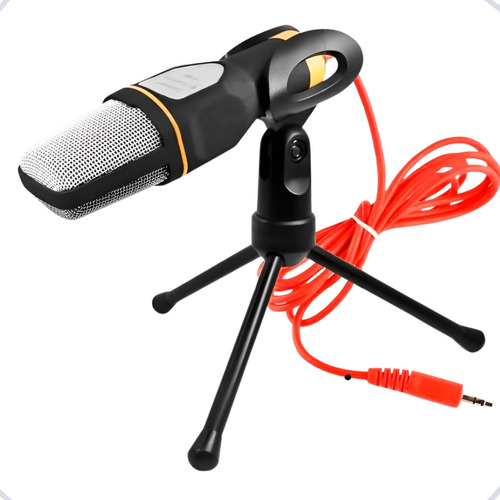 Microfone Condensador De Mesa P2 Com Fio Para Pc Sem Ruídos