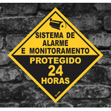 Placa Grande Ambiente Monitorado 24h Vigilância Alarme 40x40