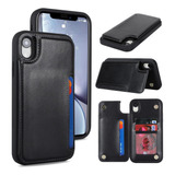 Funda Para iPhone XR 6.1-tarjetero- Cuero Negro