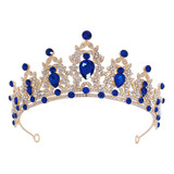 Corona Princess Azul Oro Para Niña, Xv Años, Disfraz, ...