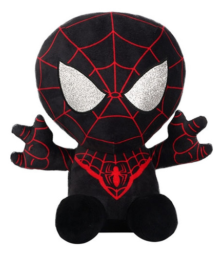 Peluche Grande Miles Morales Original Spiderman Negro 30 Cm