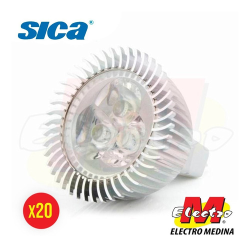 Dicroica Led 12v 3w Gu5.3 Calida X 20 U Sica Electro Medina