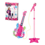 Guitarra Com Microfone Brinquedo Infantil Musical Dm Toys