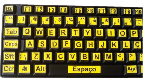 Teclado Ampliado E Adaptado P/ Braille - Baixa Visão E Cegos