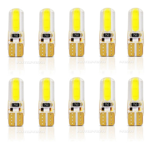 Leds Auto T10 Canbus Cob Siliconado Gel, 12v., Blanco, X 10u