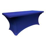 Mantel Forro Spandex Para Mesa Plegable 1.80 Mts, Azul Td!