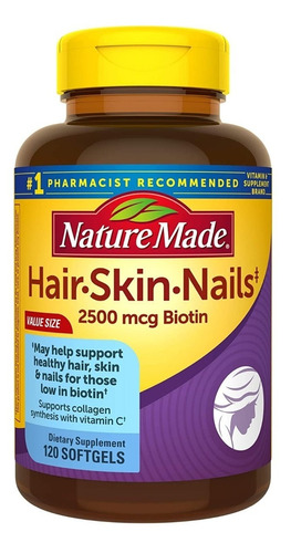 Nature Made | Biotin I Biotina I 2500mcg I 120 Caps Blandas