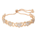 Esclava Pulsera De Mujer De Oro Lam. 18k Con Swarovski