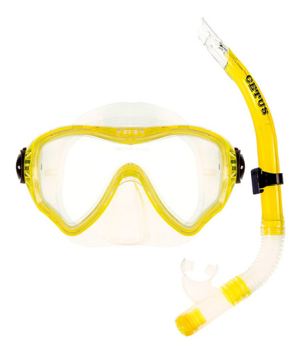 Kit Máscara+snorkel Válvula+quebra Ondas Cetus New Parma Pro