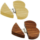 Memorias Usb 16gb Kit  5pzs Corazón De Madera Ld186 Daltech