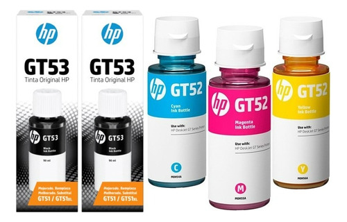 Kit 5 Garrafa De Tinta  Hp Gt53 E Gt52 Para 515/519, Plus551