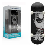 Fingerboard Brinquedo Skate De Dedo Profissional Rolamento Cor Das Rodas Branco Cor Do Skate Preto Estilo Clown