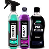 Kit Shampoo Automotivo V-floc Vonixx + Sintra+ Pneu Pretinho