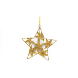 Adorno Navideño Estrella Chata Dorada 25cm Decoracion