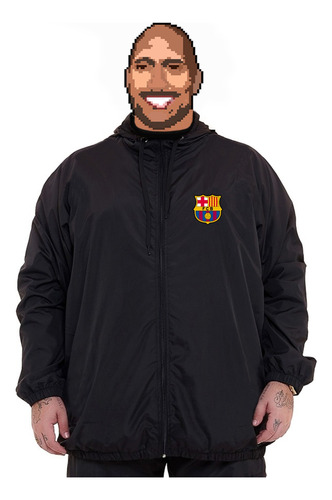  Jaqueta Corta Vento Futebol Plus Size Barcelona