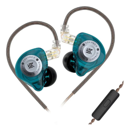 Audífonos In Ear Kz Edx Pro X Con Microfono Cyan Verde