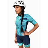 Macaquinho Ciclismo Feminino Verano Verde Água Ciclopp Bike