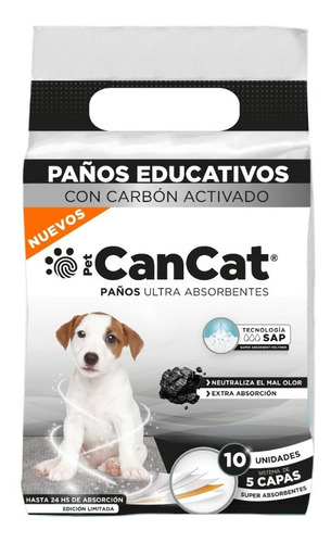 Paños Educativos 10ud 60x60cm Carbon Activado Premium Cancat